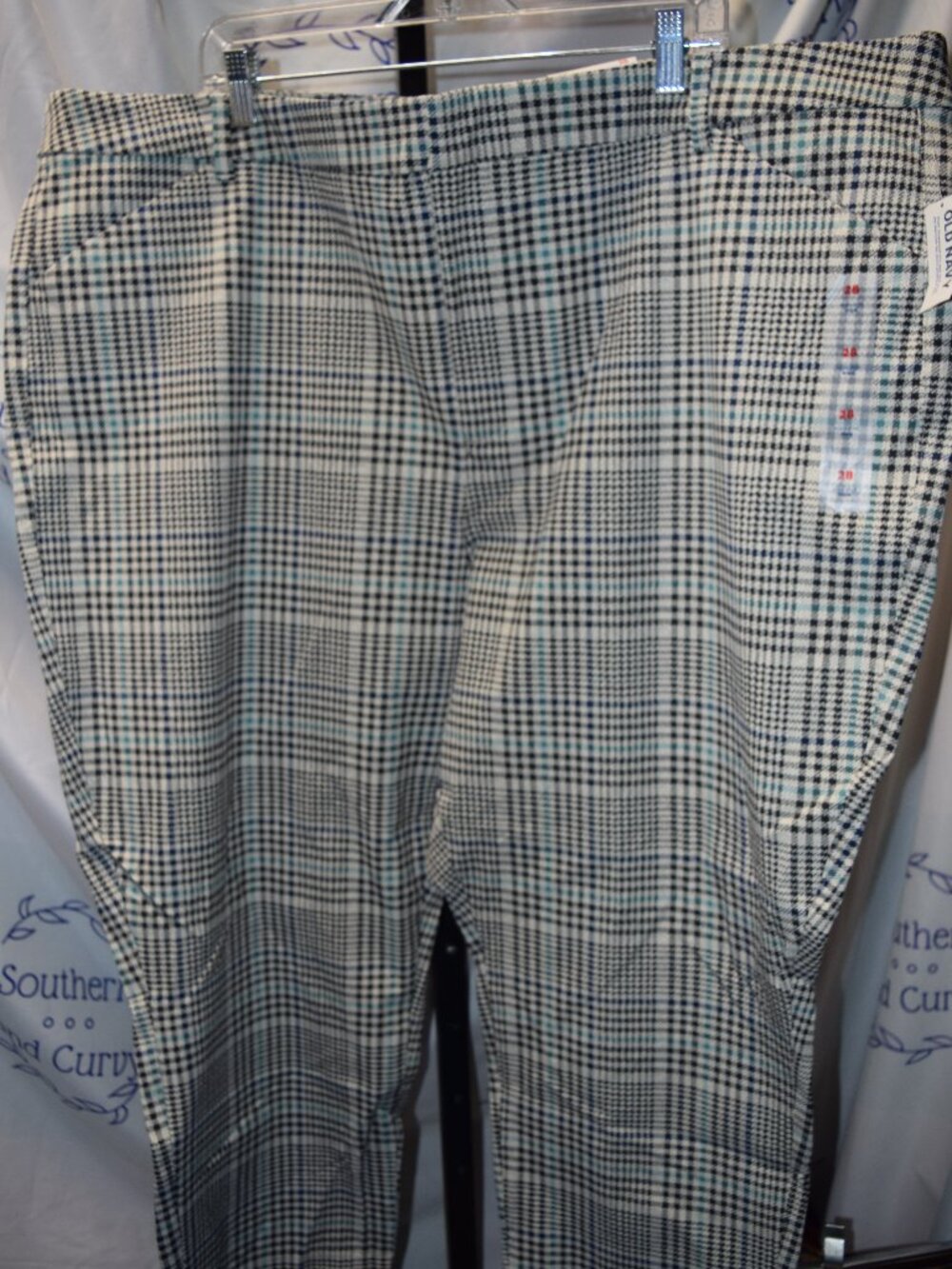 NWT Old Navy High Rise Pixie Slacks, Houndstooth Print, Size 28